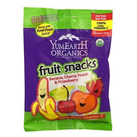 YumEarth Fruit Snacks, Banana, Cherry, Peach & Strawberry (12x2 OZ)