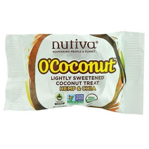 Nutiva O'Coconut Lightly Sweetened Coconut Treat, Hemp & Chia (24X0.5 OZ)