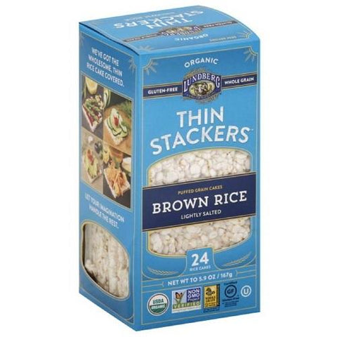 Lundberg Organic Brown Rice Low Sodium Stackers (12x5.9 OZ)