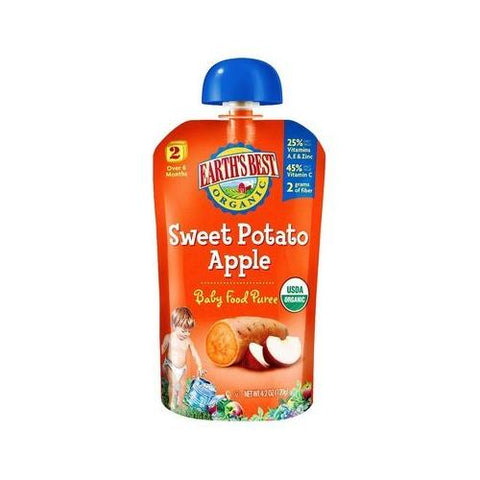 Earth's Best Baby Foods Puree Sweet Potato Apple (12x4OZ )