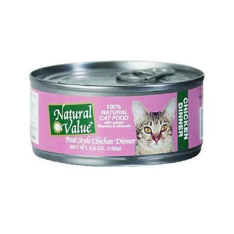 Natural Value Pate Chicken and Liver Cat Food (24x5.5OZ )