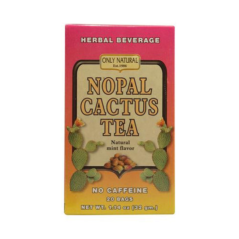Only Natural Nopal Cactus Tea Caffeine Free Natural Mint 20 Tea Bags