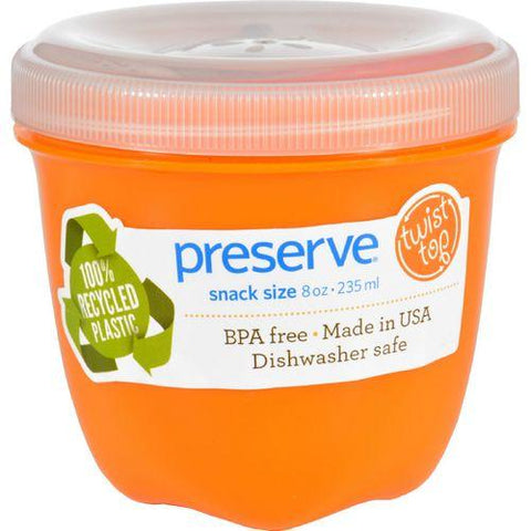Preserve Food Storage Container  Round  Mini  Orange  8 oz  1 Count  Case of 12