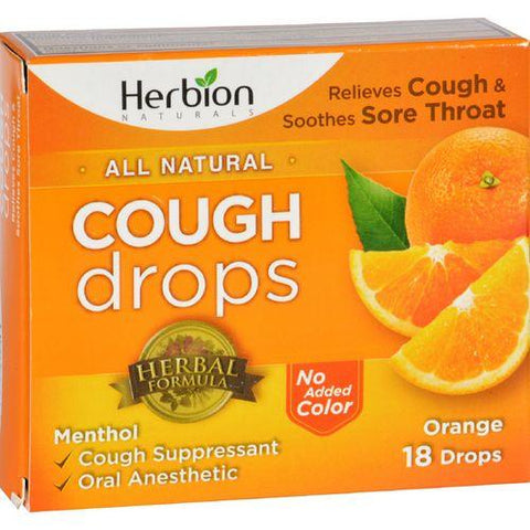 Herbion Naturals Cough Drops  All Natural  Orange  18 Drops