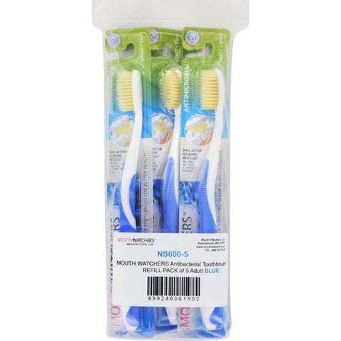 Mouth Watchers Toothbrush Refill  A B  Adult  Blue  1 Count  Case of 5