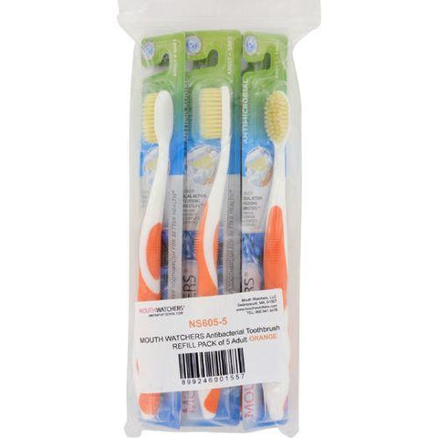Mouth Watchers Toothbrush Refill  A B  Adult  Orange  1 Count  Case of 5