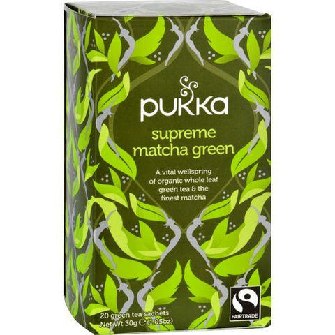 Pukka Herbal Teas Tea  Organic  Green  Supreme Matcha  20 Bags  Case of 6
