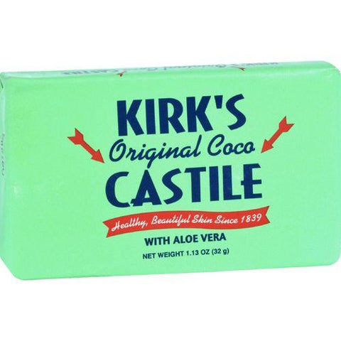 Kirks Natural Bar Soap  Coco Castile  Aloe Vera  Travel Size  1.13 oz