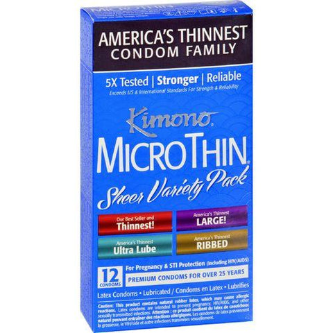 Kimono Condoms  Micro Thin  Variety Pack  12 Count