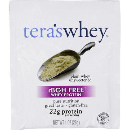 Teras Whey Protein Powder  Whey  rBGH Free  Plain Unsweetened  1 oz  Case of 12