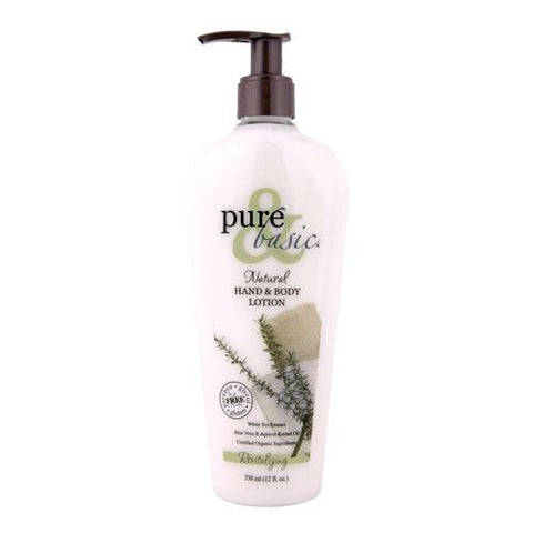 Pure and Basic Natural Revitalizing Hand and Body Lotion 12 Oz