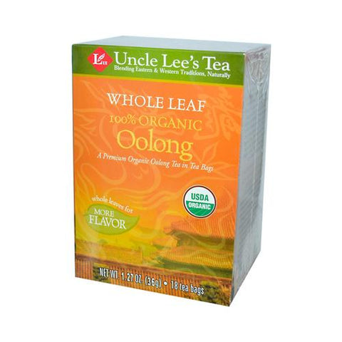 Uncle Lee's Tea 100% Organic Oolong Tea Whole Leaf (12 Pack) 18 Bag
