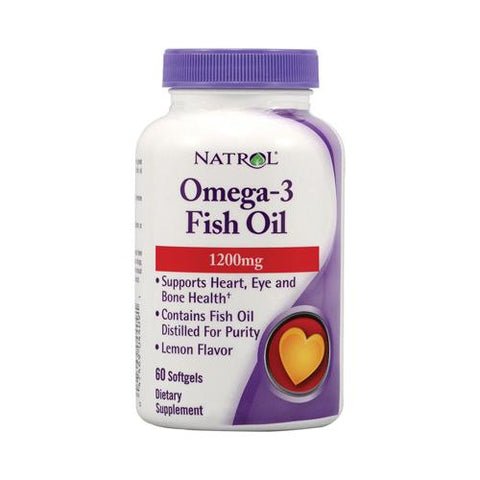 Natrol Omega-3 Fish Oil Lemon 1200 mg (60 Softgels)