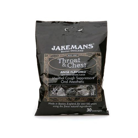 Jakemans Throat and Chest Lozenges Licorice Menthol (Case 12)