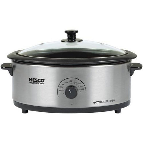NESCO 4816-25-30 6-Quart Nonstick Roaster Oven (Stainless Steel)